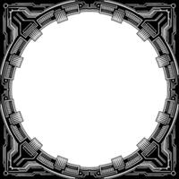 Futuristic Tech Frame Black And White Circuitry Circle vector