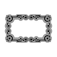 Geometric Tech Frame Black White vector