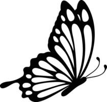 An elegant black butterfly in silhouette takes flight embodying transformation and freedom minimalist design vector