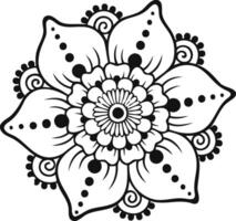 Intricate floral mandala design embodying peace and harmony in meditative art with clean black lines vector
