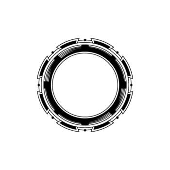 Geometric Circle Minimalist Modern Tech Element vector