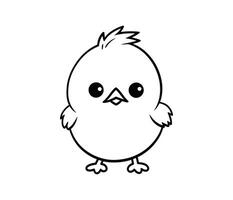 A cute cartoon chick illustration full of naive springtime charm and simple innocence with bold vector