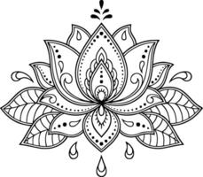Serene lotus flower illustration conveying peace and enlightenment with intricate black vector