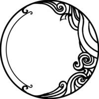 Elegant swirling line art border with flowing organic shapes a perfect design element vector