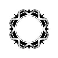 Geometric Black White Frame, Circle, Retro, Badge vector
