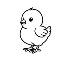 An adorable little chick eagerly awaits spring s arrival its fluffy form outlined with bold crisp vector