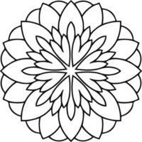 An intricate black and white floral mandala radiating harmony and balance perfect for coloring pages vector