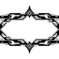 Art Deco Frame, Geometric Ornament, Grayscale, Illustration vector