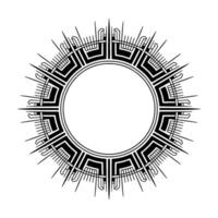Art Deco Sunburst Frame Geometric Black White Border, Blank Center vector