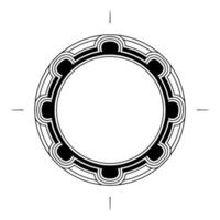 Art Deco Circle Frame, Black And White Minimalist Element vector