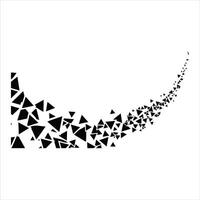 Geometric explosion a burst of black triangles morphing into ethereal dots abstract on bright white vector