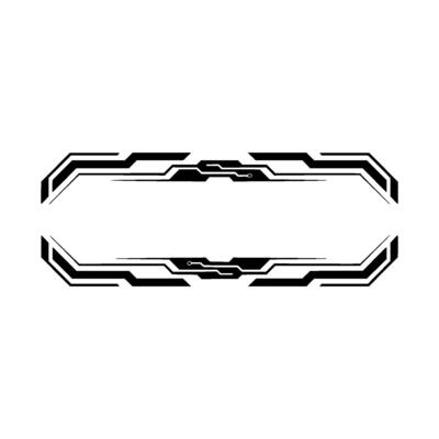 Futuristic Tech Frame Set, Black And White Minimalist