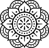 Intricate floral mandala illustration evoking tranquility and spiritual balance with line art design vector