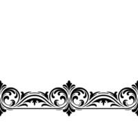 Elegant Black Floral Scrollwork Border, Simple And Decorative Element vector