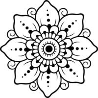 Intricate flower mandala radiating peaceful harmony a symbol of unity and balance in simple line art vector