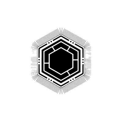 Minimalist Geometric Hexagon, Black And White, Modern Aesthetic
