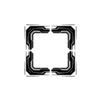 Futuristic Tech Frame Cyberpunk Minimalist On White vector