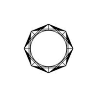 Geometric Octagon, Black Lines On White vector