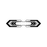 Futuristic Element Black White Arrow On White vector