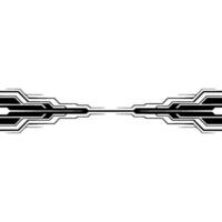 Tech Circuitry Element Black Lines On White Backdrop vector