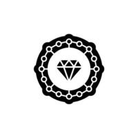 Diamond In Chain Circle Premium Quality Concept vector