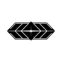 Geometric Starburst Abstract, Black White, Minimalist Style vector