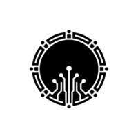 Minimalist Tech Circuit Board, Monochrome On White Background vector