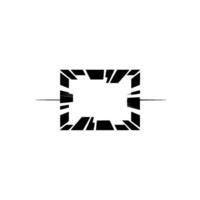 Abstract Geometric Composition Black Square With Lines, Minimalist vector