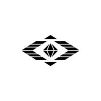 Geometric Diamond, Minimalist Black And White, Template vector