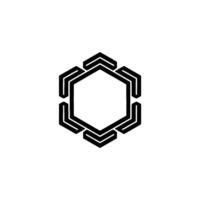 Geometric Hexagon, Minimalist Black And White Symbol vector