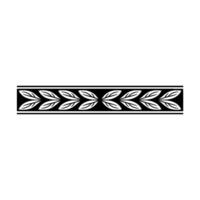 Elegant Leaf Border Ornament In Black And White, Decorative vector