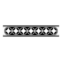 Geometric Ornament Black White Border, Modern Decorative Element vector