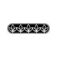 Minimalist Black And White Leaf Border - Leaves vector
