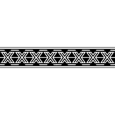 Geometric Border Black White Aztec Motif, Minimalist