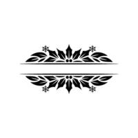 Elegant Black White Christmas Border Holly And Snowflakes vector