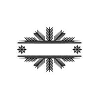Minimalist Winter Frame With Snowflake Elements vector