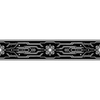 Tech Floral Border Modern Black White Element vector