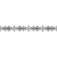 Elegant Floral Border Black And White Decorative Element On Gradated Background vector