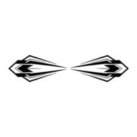 Abstract Art Deco Ornament, Symmetric Black Shape On White Background vector