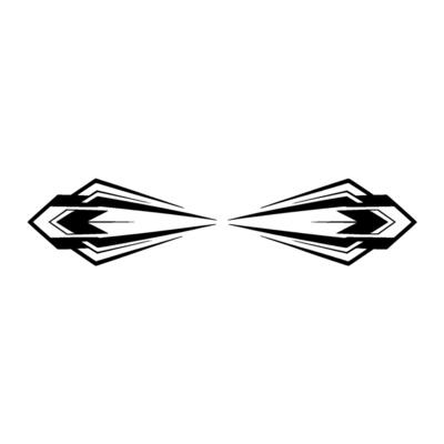 Abstract Art Deco Ornament, Symmetric Black Shape On White Background