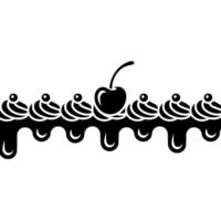 Black And White Cream And Cherry Border Illustration vector