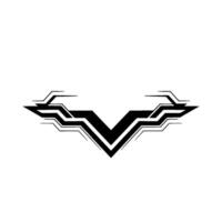 Modern Geometric Abstract Black Shape On White Background vector