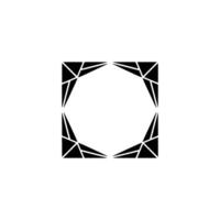 Abstract Geometric Frame Black Triangles On White Background vector