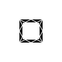 Geometric Black Square Frame On White Background vector