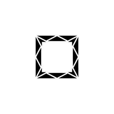 Geometric Black Square Frame On White Background