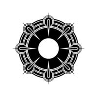 Art Deco Geometric Mandala Black White Decorative vector