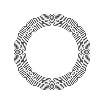 Geometric Line Art Circular Frame Element, Minimalist vector