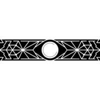 Geometric Eye Pattern Border, Black And White Minimalist vector
