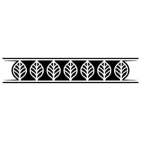 Minimalist Black And White Leaf Border Element vector