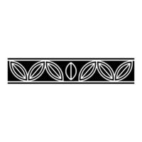 Geometric Leaf Border, Elegant Black White vector